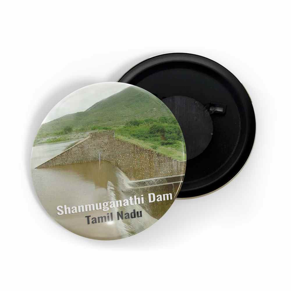 dhcrafts Fridge Magnet Multicolor Shanmuganathi Dam Tamil nadu Tourist Place Glossy Finish Design Pack of 1 (58mm)